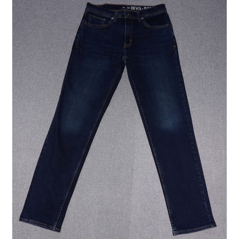 Devil-Dog Dungarees Slim Fit Jeans Mens 30x32 Dark Wash Indigo Denim Classic
